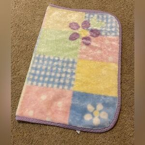 Carter's Fleece Blanket Plaid Flower Baby Girl 30x43